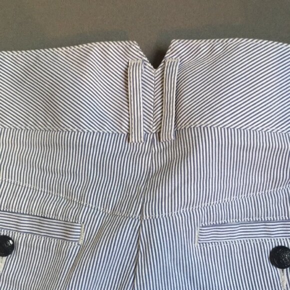 Express Seersucker Blue & White Mini Shorts | Size 4 - Picture 3 of 4